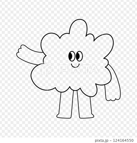 Cute cartoon doodle character. Funny cartoon character illustration. 124164550
