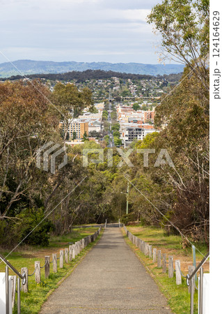 Elevated view of Albury town from Monument Hill in New South Wales, Australia 124164629