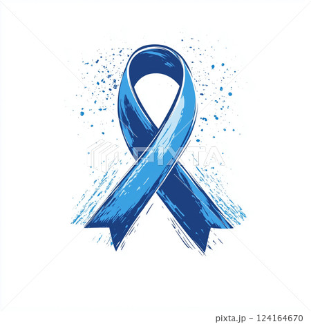 illustration for World Diabetes Day featuring a blue circular ribbon illustration for World Diabetes Day featuring a blue circular ribbon 124164670