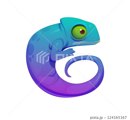 Cartoon Mexican font chameleon lizard letter G. Latin America fiesta English typeset symbol. Mexican party vector ABC font letter or Cinco de Mayo festival reptile animal mascot latin alphabet element 124165167