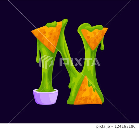 Fast food nacho chip meal cartoon English ABC font letter N. Takeaway restaurant meal cartoon English font typeset letter, street cafe appetizer vector ABC font symbol. Fast food menu typeset element Fast food nacho chip meal cartoon English ABC font letter N. Takeaway restaurant meal cartoon English font typeset letter, street cafe appetizer vector ABC font symbol. Fast food menu typeset element 124165186