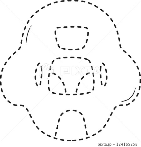 Dotted swim ring tracing. 124165258