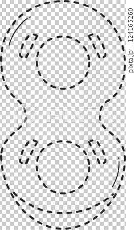 Dotted swim ring tracing. Dotted swim ring tracing. 124165260