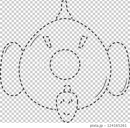 Dotted swim ring tracing. Dotted swim ring tracing. 124165261