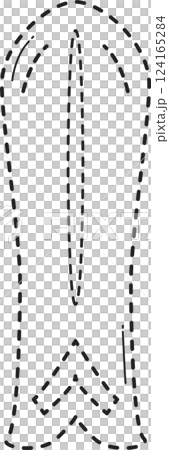 Dotted surfboard tracing. Dotted surfboard tracing. 124165284