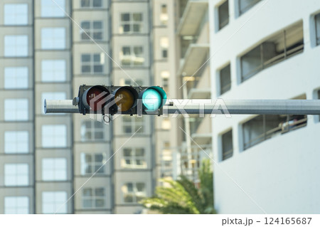 American street traffic light in Miami, Florida. USA transportation American street traffic light in Miami, Florida. USA transportation 124165687