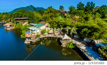 Camping camp on the lake.  124165860