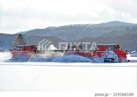 宗谷本線　北比布－蘭留　JR北海道　DE15-2514（旭川）　常時排雪列車　ラッセル 124166180