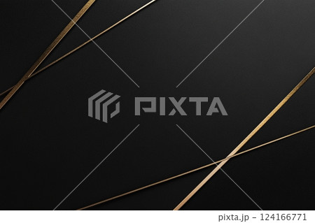 Elegant Black Background with Gold Lines Luxury Minimalist Design 124166771