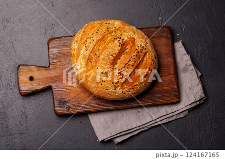 A loaf of freshly baked homemade bread A loaf of freshly baked homemade bread 124167165