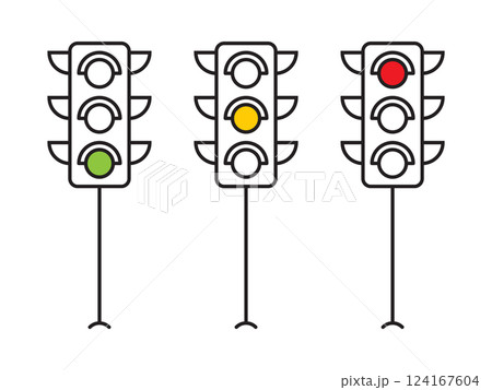 vector traffic light icons isolated vector traffic light icons isolated 124167604