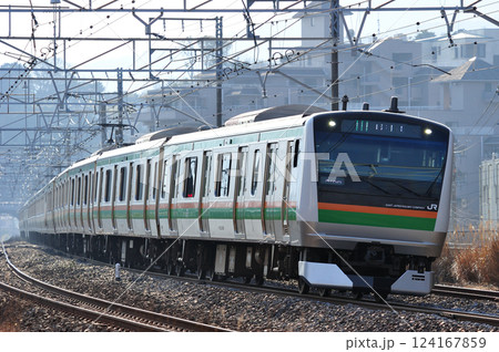 東海道本線　真鶴　JR東日本　E233系3000番台　E59編成（国府津） 124167859