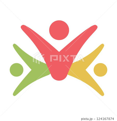 People logo icon, team of community group connection symbol for graphic design illustration 124167874