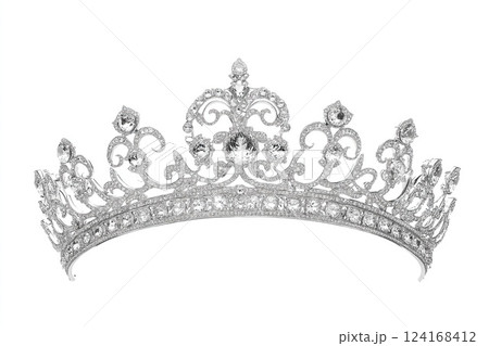 Silver tiara isolated on white background 124168412