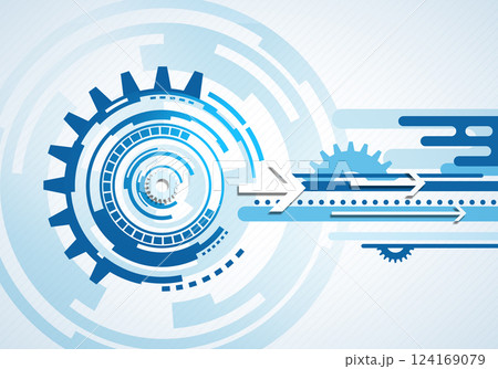 Abstract concept business technology futuristic blue virtual ingographic touch screen user interface with volume arrows 124169079