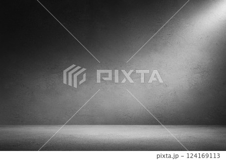 Interior room with dirty concrete cement wall and floor. Underground showroom. 3d rendering illustration Interior room with dirty concrete cement wall and floor. Underground showroom. 3d rendering illustration 124169113