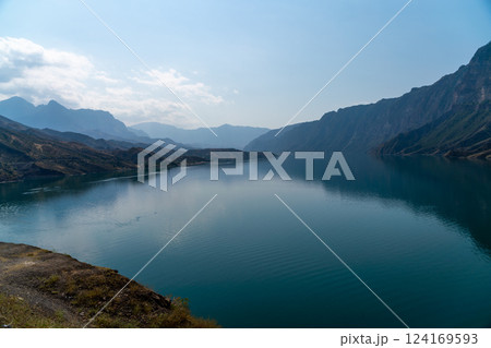 A beautiful lake with mountains in the background 124169593