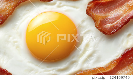 fried egg with bacon and fried egg 124169749