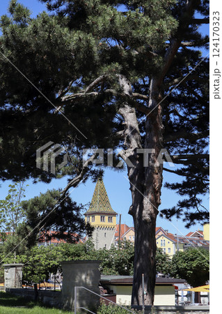 Mangturm in Lindau on Lake Constance, Bavaria, Germany 124170323