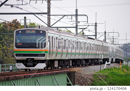 高崎線　岡部－本庄　JR東日本　E231系1000番台　U584編成（小山） 124170406