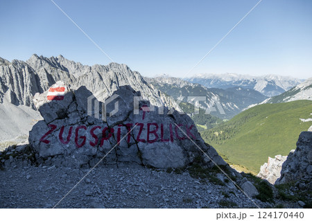 Goetheweg trail at Karwendel mountains on Karwendel Hohenweg, Austria 124170440