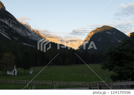 Moeslalm at Karwendel mountains on Karwendel Hohenweg, Austria 124170506