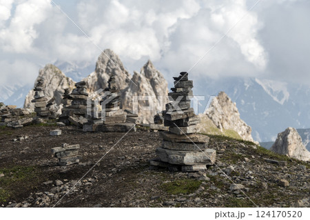 Panoramic view from Nordlinger hut on Karwendel Hohenweg, Austria 124170520