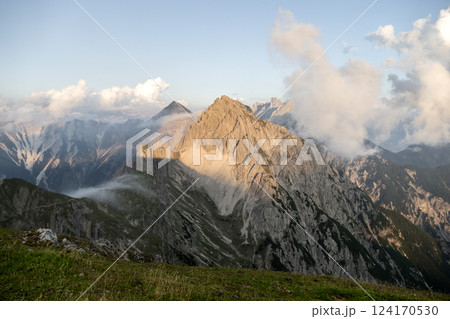 Ursprungssattel Nordlinger hut on Karwendel Hohenweg, Austria 124170530