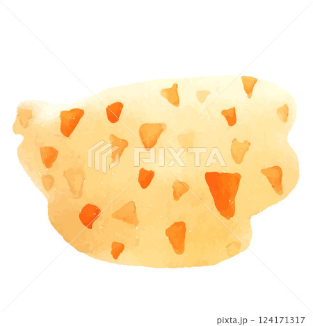Orange Watercolor Vector Illustration with dots Orange Watercolor Vector Illustration with dots 124171317