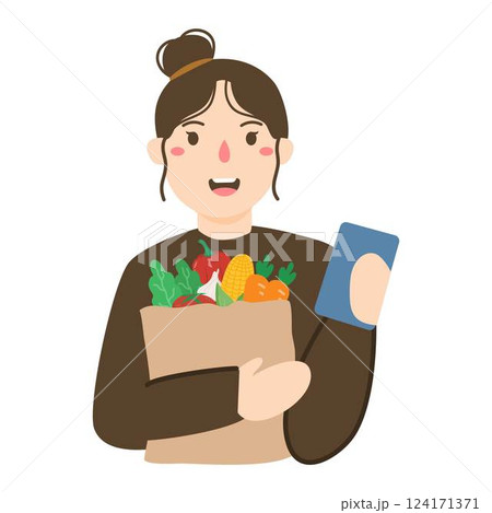 appy people holding paper shopping bag appy people holding paper shopping bag 124171371