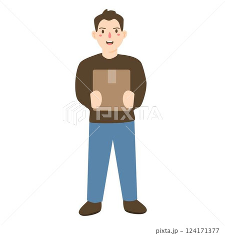 man delivering package to customer 124171377