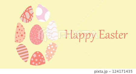 Easter Greeting Card with Designed Eggs and a Warm Holiday Message Easter Greeting Card with Designed Eggs and a Warm Holiday Message 124171435