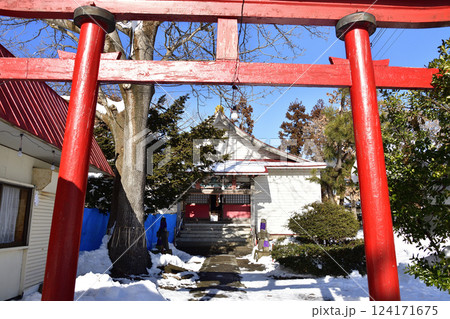 冬の北海道北斗市で七重浜稲荷神社境内の風景を撮影 冬の北海道北斗市で七重浜稲荷神社境内の風景を撮影 124171675