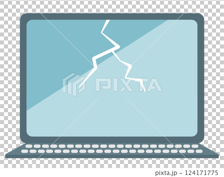 Laptop with cracked screen 124171775