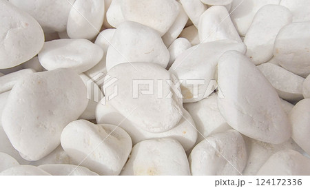 Smooth White Pebbles Minimalist Rock Design 124172336