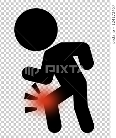 膝蓋疼痛的火柴人 膝蓋疼痛的火柴人 124172457