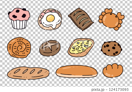 Bread illustration set 124173093