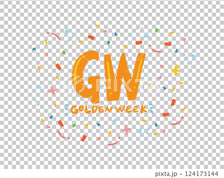 GW ゴールデンウイーク 手描き文字 キラキラ GW ゴールデンウイーク 手描き文字 キラキラ 124173144