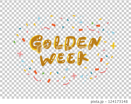 GOLDEN WEEK ゴールデンウイーク 手描き文字 キラキラ GOLDEN WEEK ゴールデンウイーク 手描き文字 キラキラ 124173148