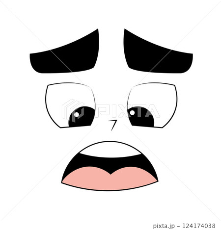 Flat surprised expression emote avatarのイラスト素材 [124174038] - PIXTA