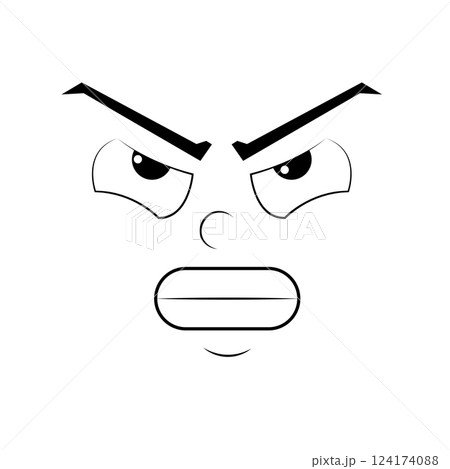 Flat angry expression emote avatar 124174088