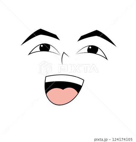 Flat happy expression emote avatar 124174105