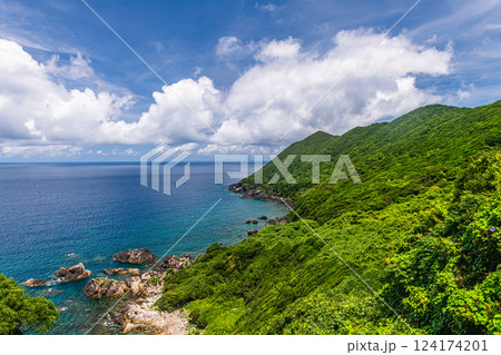 夏空とせんろく鼻　洋上アルプス屋久島 124174201