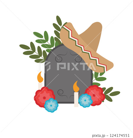 Isolated tumb mexican day death illustration 124174551