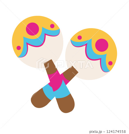 Isolated maracas mexican day death illustration 124174558