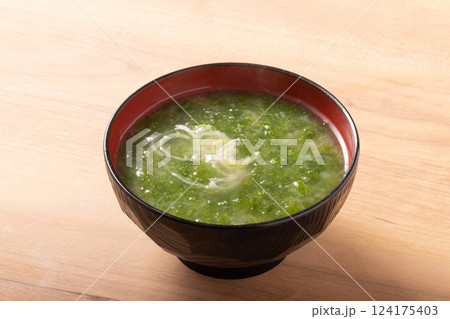 生青海苔　あおさ　味噌汁 124175403