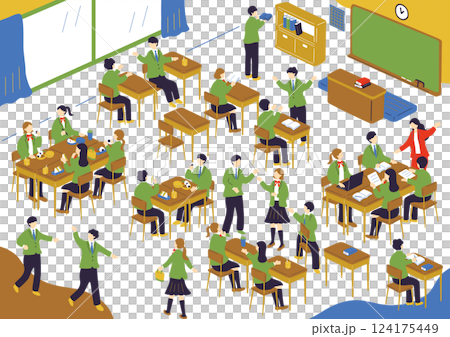 Students enjoying school life Students enjoying school life 124175449