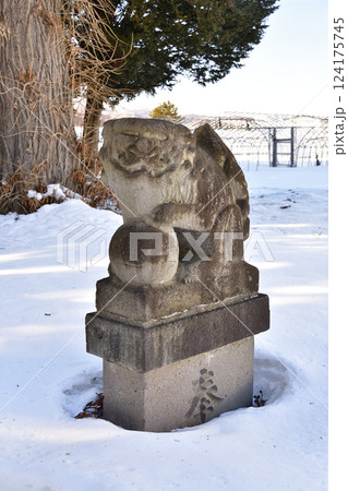 冬の北海道北斗市で清川稲荷神社境内の風景を撮影 124175745