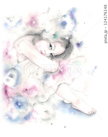 花と拗ねてる可愛い少女 花と拗ねてる可愛い少女 124176148