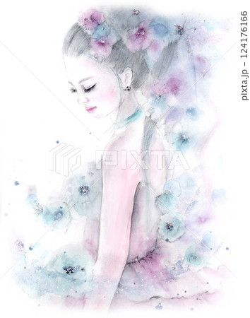 俯いているバレリーナ 124176166